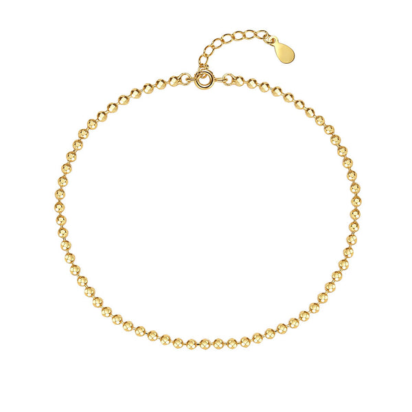 FX0786 925 Sterling Silver Cut Sphere Bead Chain Necklace