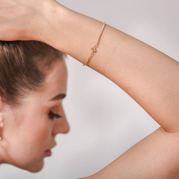 FS0118 925 silver tennis Chain Bracelet 16+3cm