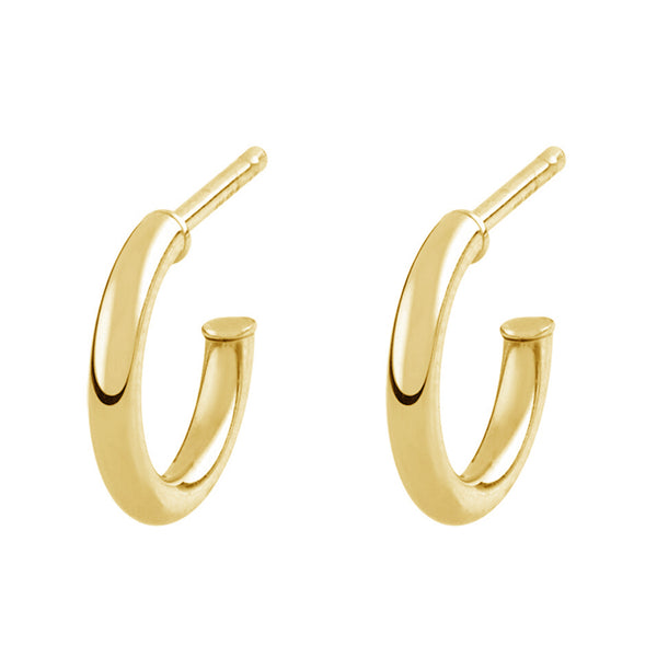 FE0287 925 Sterling Silver Half Circle Hoop Earrings