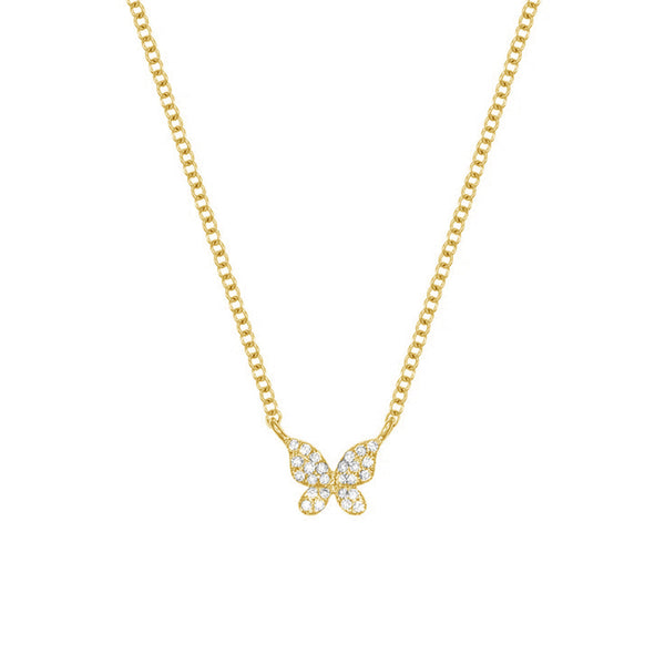 FX0470 925 Sterling Silver Butterfly Necklace