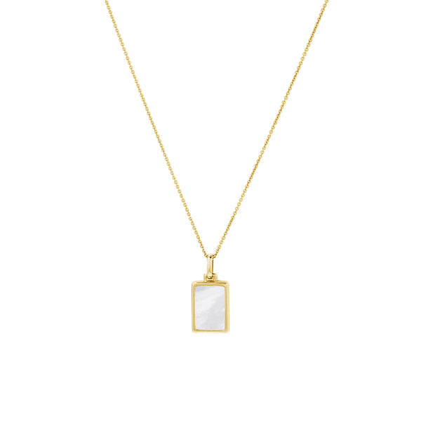 FX0504 Pearl Rectangle Locket Necklace