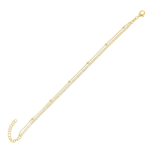 FS0064 925 Sterling Silver Tennis Chain Zircon Bracelet