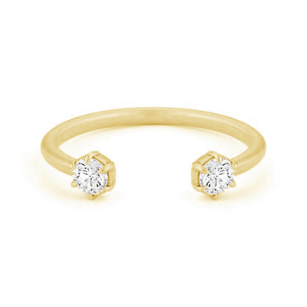 FJ0420 925 Sterling Silver Duet Zircon Ring