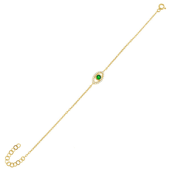 FS0166 925 Sterling Silver Cubic Zircon Eye Bracelet