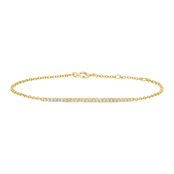 FS0219 925 Sterling Silver Pave Zircon Bar Bracelet