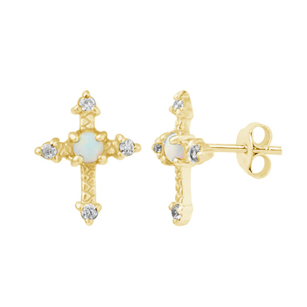FE0165 Opulent Cross Stud Earrings