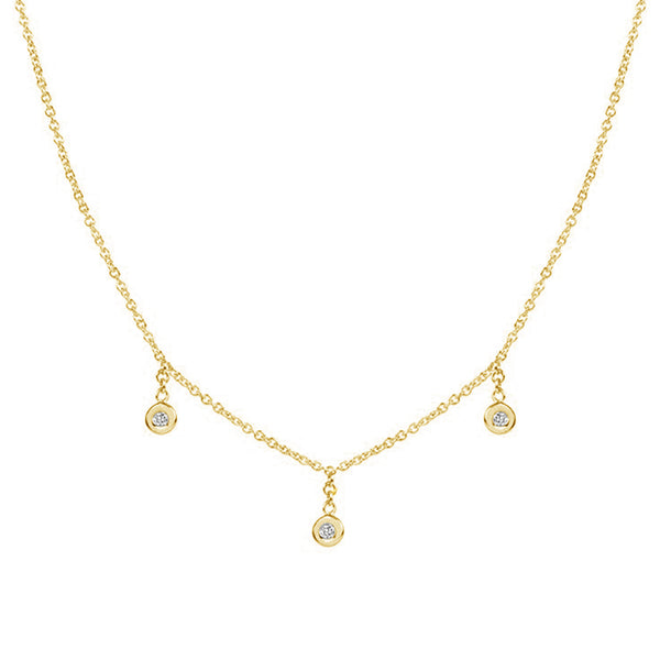 FX0448 925 Sterling Silver Zircon Bezel Pendant Necklace