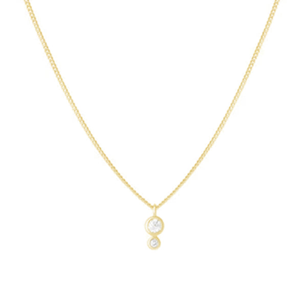 FX0042 925 Sterling Silver Double Diamond Necklace