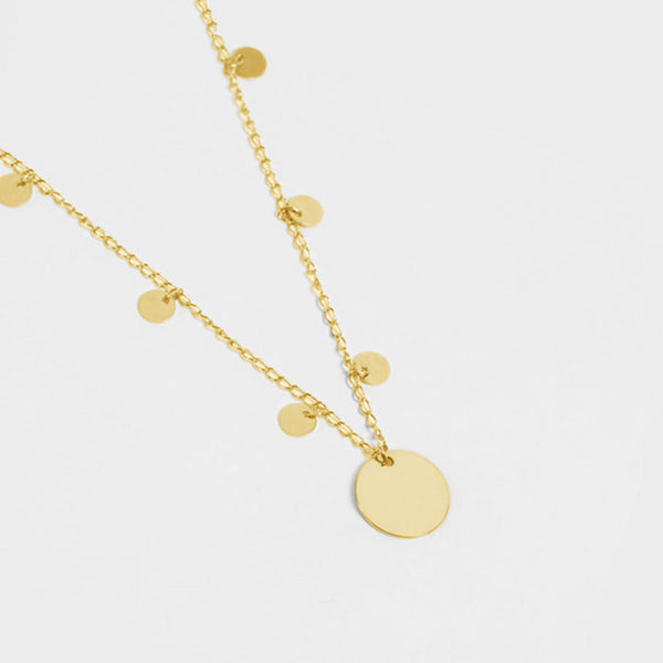 FX0166 925 Sterling Silver Coin Beaded Choker Necklace