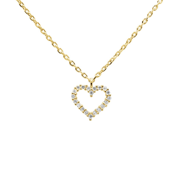 FX0408 925 Sterling Silver Zircon Heart Pendant Necklace