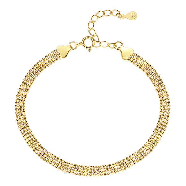 FX0802 925 Sterling Silver Triple Brad Chain Necklace