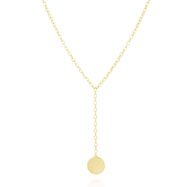 FX0051 925 Sterling Silver basic circle lariat necklace