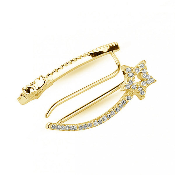 FE0114 925 Sterling Silver Shooting Star Ear Sweeps Earrings