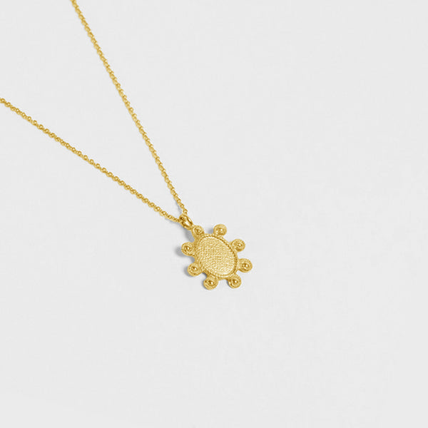 FX0172 925 Sterling Silver Sun Pendant Necklace