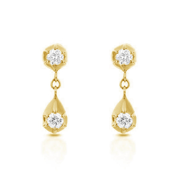 FE1222 925 Sterling Silver Zircon Dangle Stud Earrings