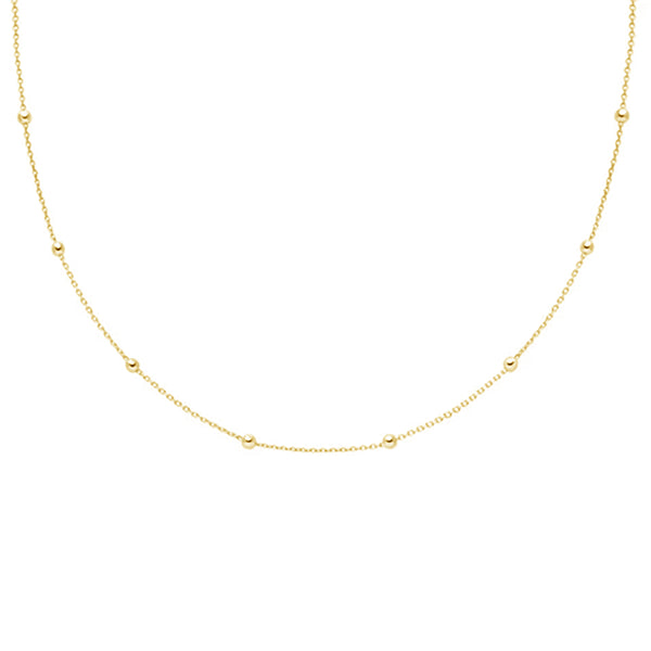 FX0330 925 Sterling Silver Beaded Necklace