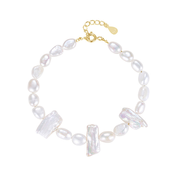 FS0255 925 Sterling Silver Natural Pearl Bracelets