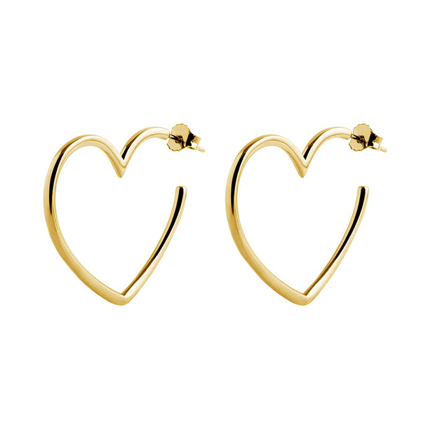 FE0618 925 Sterling Silver Open Heart Earrings