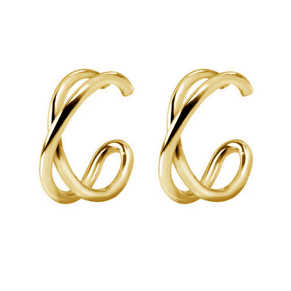 FE0607 925 Sterling Silver Simple Cross Earrings Cuff