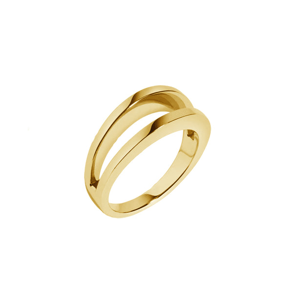 FJ0334 925 Sterling Silver Double Layered Ring