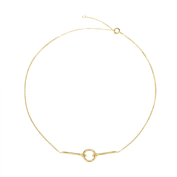 FX0270 925 Sterling Silver Round Bar Necklace