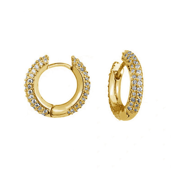 FE1189 925 Sterling Silver Zircon Hoop Earrings