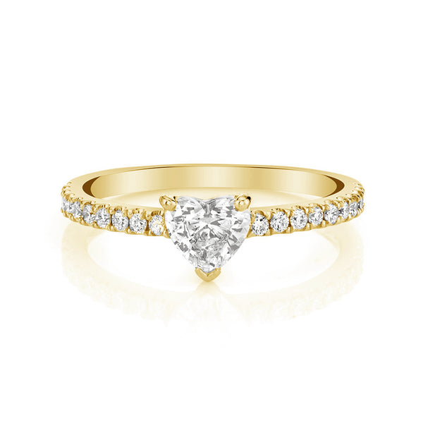 FJ0378 925 Sterling Silver Heart Zircon Pave Ring