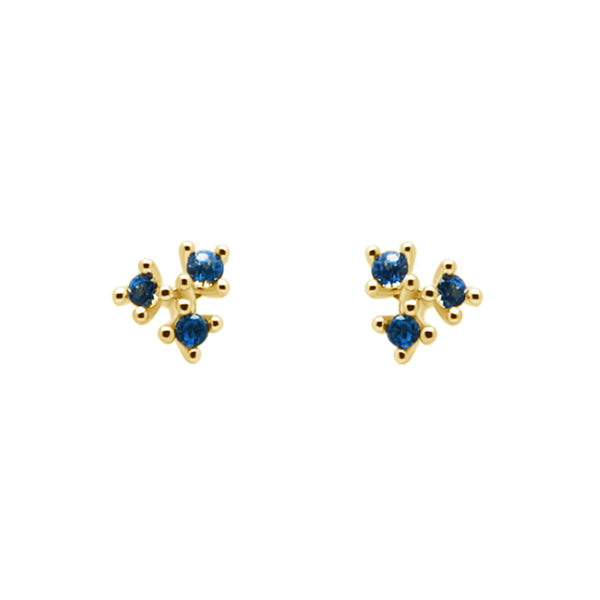 FE1194 925 Sterling Silver Triple Zircon Stud Earrings