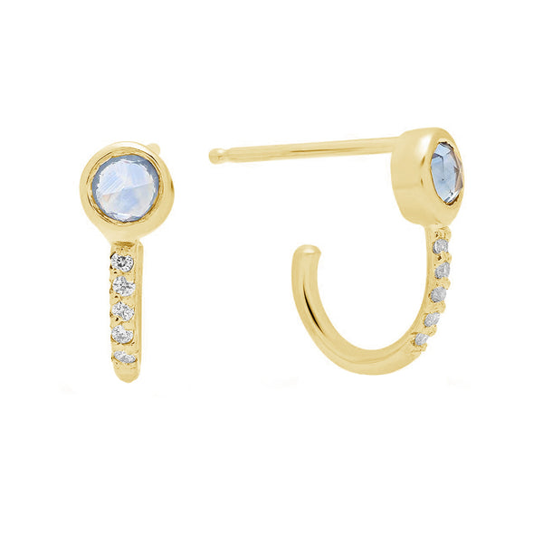 FE1447 925 Sterling Silver Sapphires & CZ Hoops