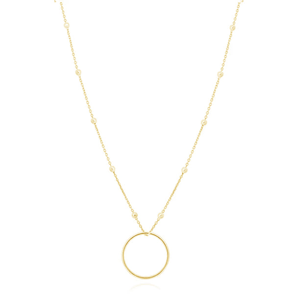 FX0050 925 Sterling Silver basic large halo necklace