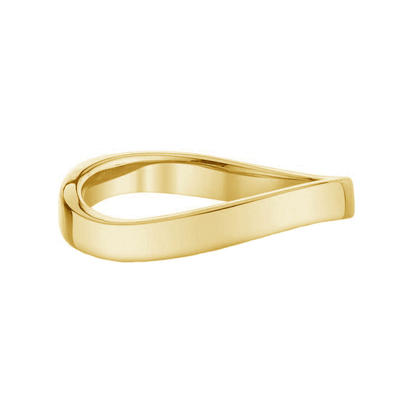 FJ0382 925 Sterling Silver Wave Gold Ring