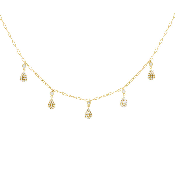 FX0244 925 Sterling Silver Water Drops Necklace