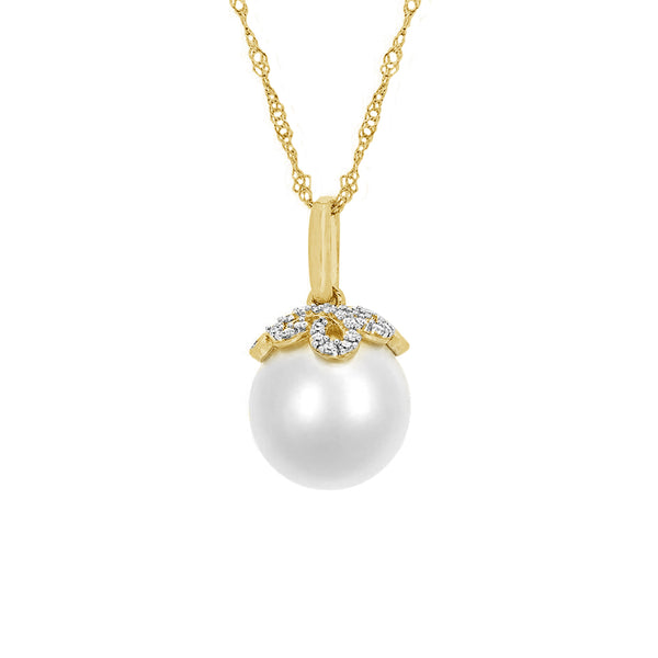 FX0631 925 Sterling Silver Pearl Pendant Necklace with Zircon