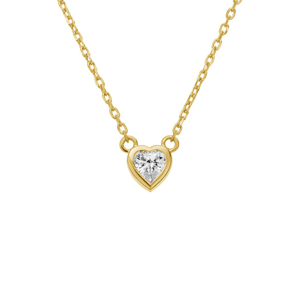 FX0428 925 Sterling Silver Heart Zircon Necklace