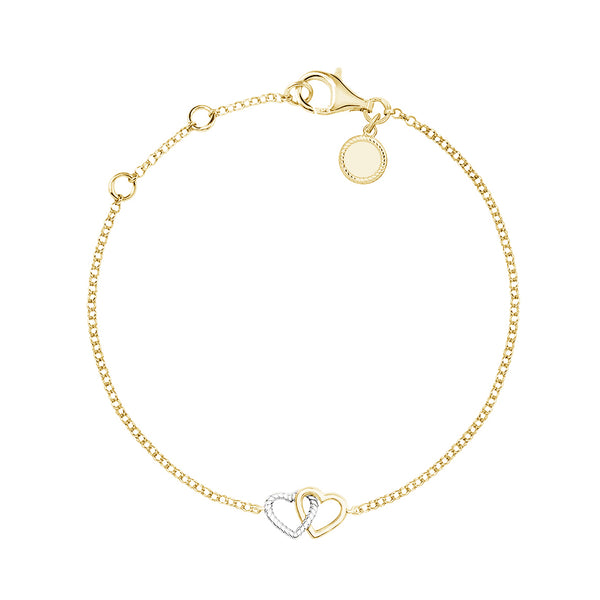 FS0015 925 Sterling Silver double heart bracelet