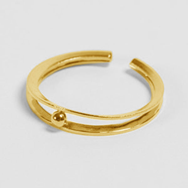 FJ0143 925 Sterling Silver Ball Open Ring