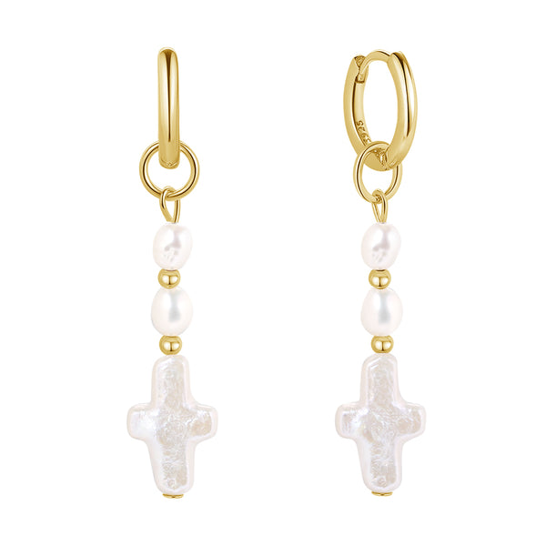 FE1774 925 Sterling Silver Natural Pearl Earrings