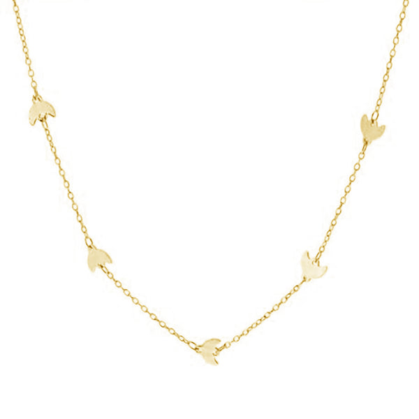 FX0256 925 Sterling Silver Bird Choker Necklace