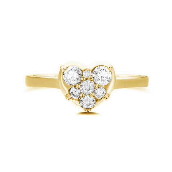 FJ0405 925 Sterling Silver Cubic Zircon Heart Ring