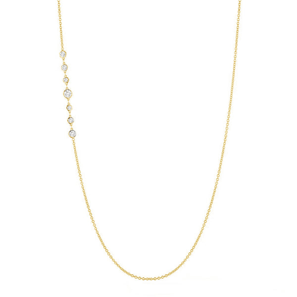 FX0453 925 Sterling Silver Single Station Zircon Necklace
