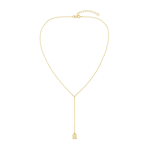 FX0189 925 Sterling Silver Letter Initial Lasso Necklace