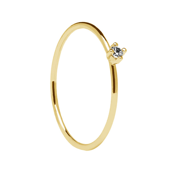 FJ0211 925 Sterling Silver Single Diamond Ring