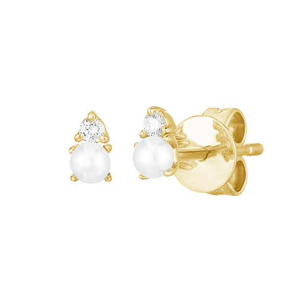 FE1253 925 Sterling Silver Pearl Zircon Stud Earrings