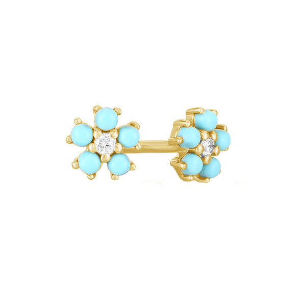 FE1589 Flower Zircon Studs Earrings