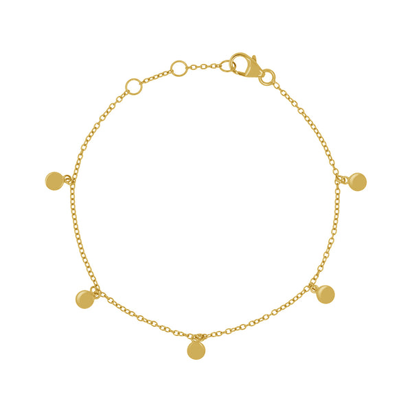 FS0168 925 Sterling Silver Five Disc Bracelet