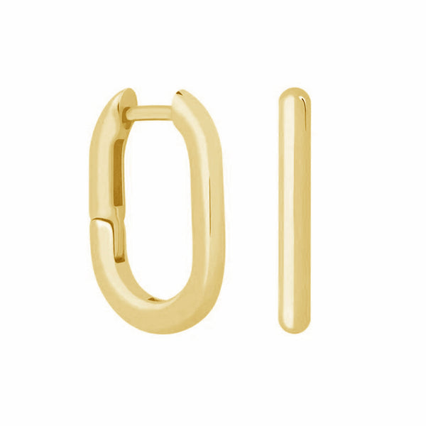 FE0934 925 Sterling Silver Rectangular Hoop Earrings