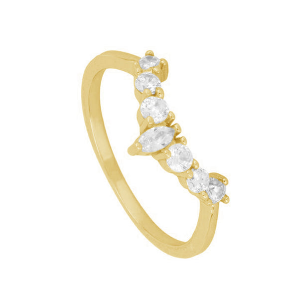 FJ0187 925 Sterling Silver Crown Diamond Ring