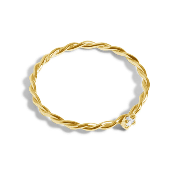 FJ0054 925 Sterling Silver Twist Diamond Ring