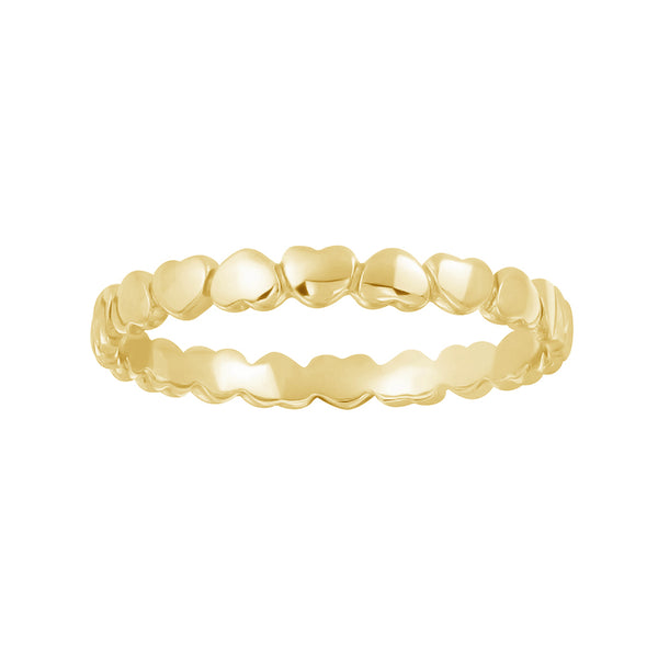 FJ0026 925 Sterling Silver Love Heart Around Ring