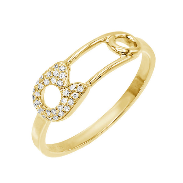 FJ0154 925 Sterling Silver Safety Pin Ring